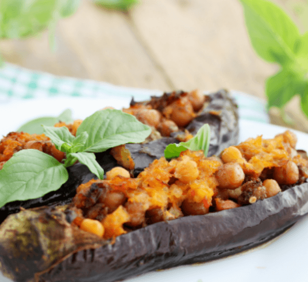 berenjenas rellenas de garbanzos