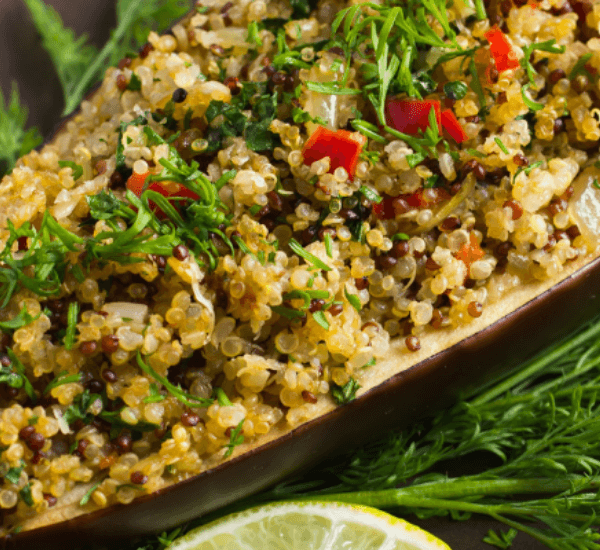 berenjenas rellenas de quinoa