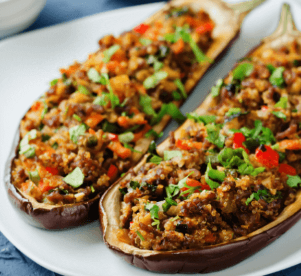 berenjenas rellenas de verduras y jamon