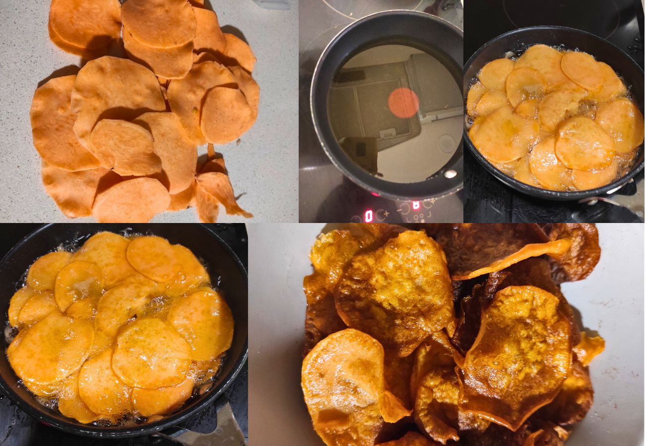 como hacer chips de boniato