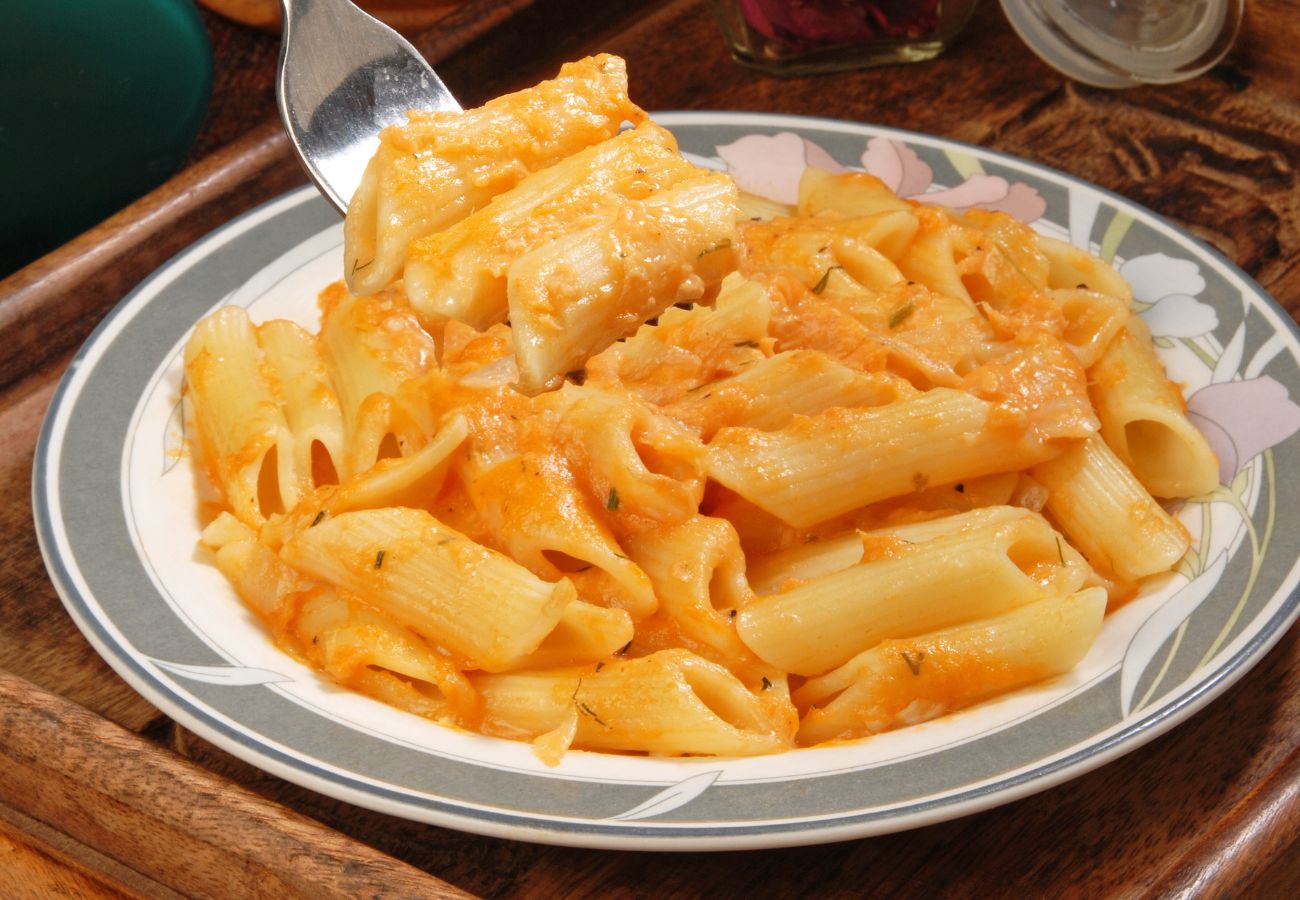 macarrones con salsa de calabaza asada, la receta de pasta más otoñal